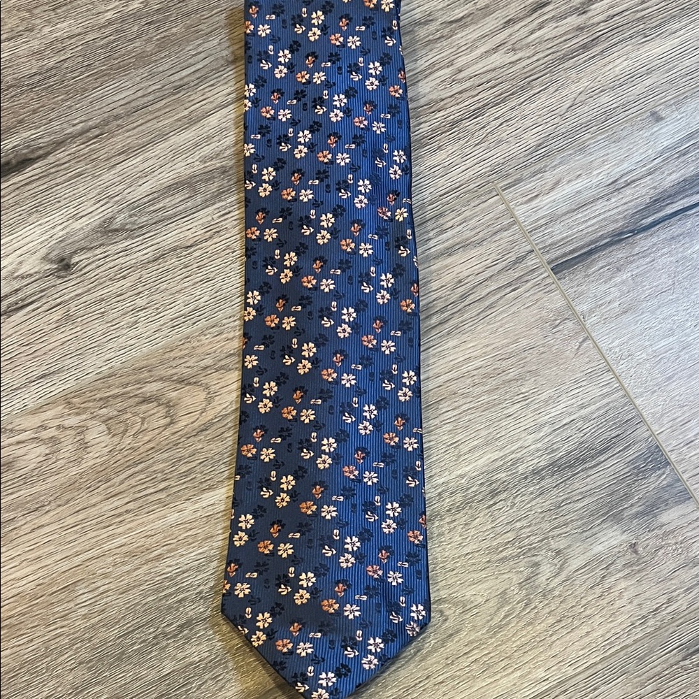 Yves Saint Laurent Navy Floral Tie